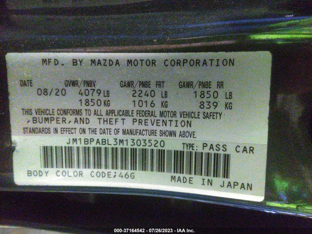 Mazda Mazda3 Select 2021 JM1BPABL3M1303520 Image 9