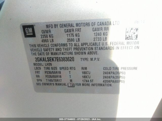 2GKALSEK7E6383620 GMC Terrain Slt