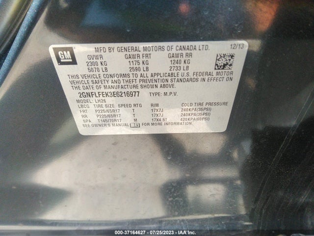 Chevrolet EQUINOX LT 2014 2GNFLFEK3E6216977 Image 9