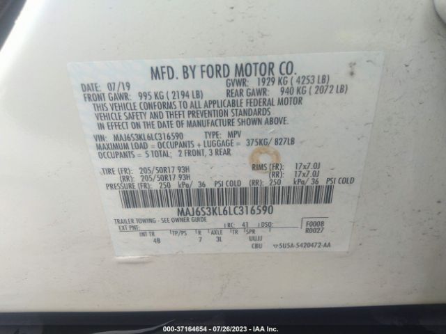 MAJ6S3KL6LC316590 Ford Ecosport Titanium