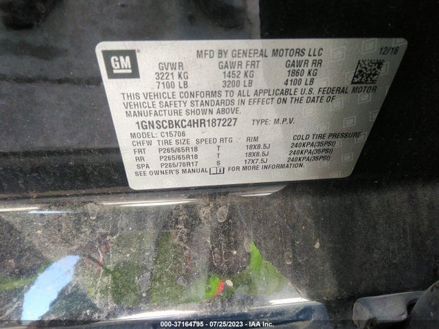 Chevrolet Tahoe Lt 2017 1GNSCBKC4HR187227 Image 9