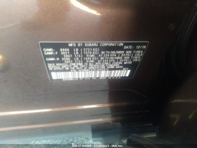 4S4WMALD7K3443312 Subaru Ascent Limited