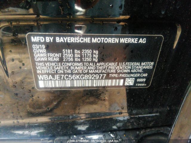 WBAJE7C56KG892977 BMW 5 Series 540i Xdrive