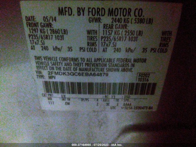 2FMDK3GC6EBA64879 Ford EDGE SE