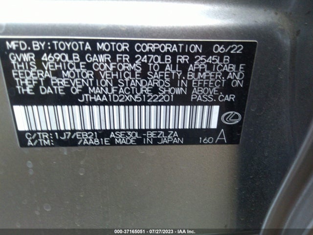 JTHAA1D2XN5122201 Lexus Is Is 300