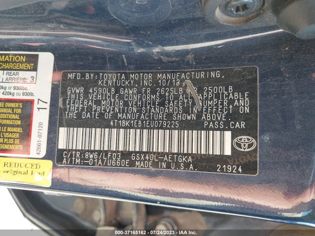 Toyota AVALON LIMITED 2014 4T1BK1EB1EU079225 Image 15