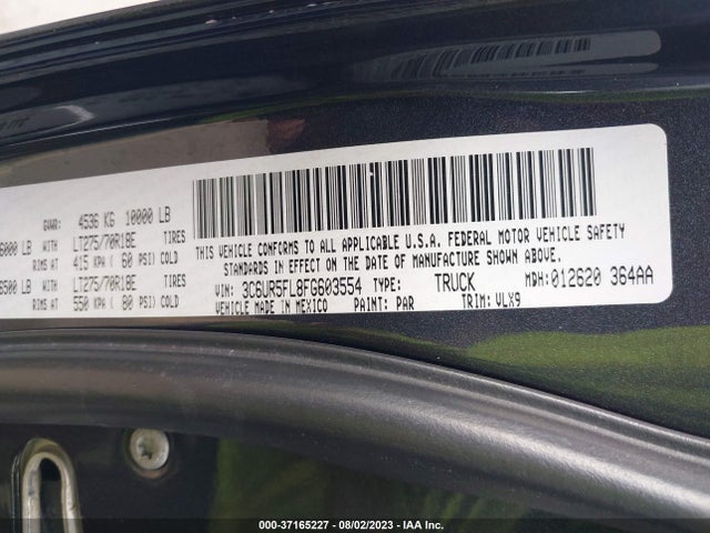 3C6UR5FL8FG603554 RAM 2500 Laramie
