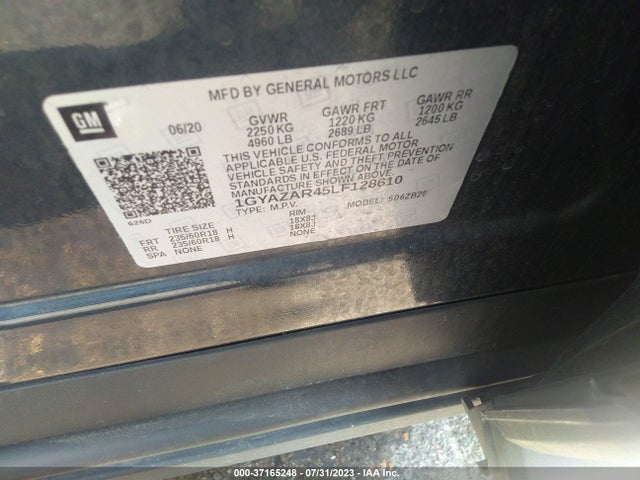 1GYAZAR45LF128610 Cadillac Xt4 Fwd Luxury