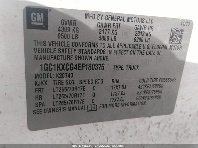 Chevrolet Silverado 2500hd Lt 2014 1GC1KXCG4EF180376 Image 9