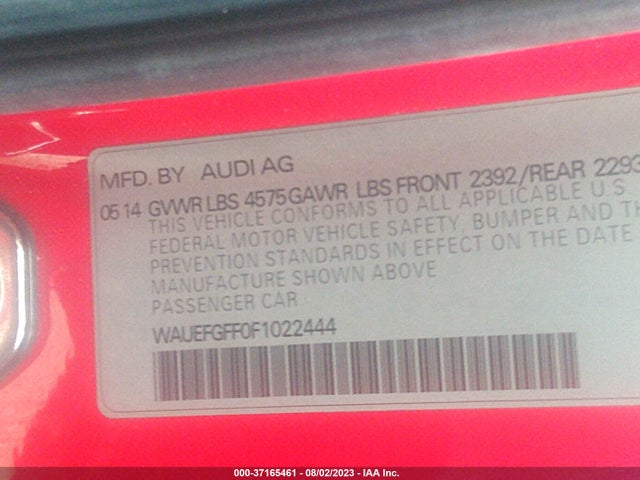 Audi A3 2.0t Premium Plus 2015 WAUEFGFF0F1022444 Image 14
