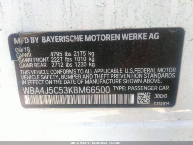 WBA4J5C53KBM66500 BMW 4 Series 440i