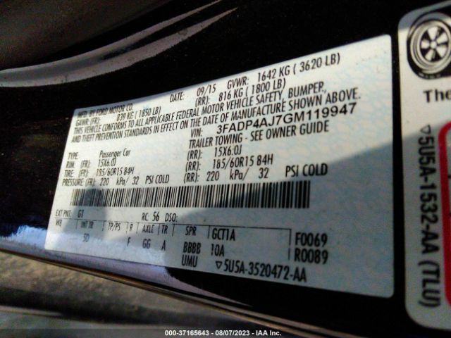 3FADP4AJ7GM119947 Ford FIESTA S