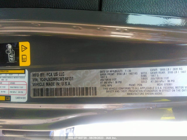 1C4HJXDM6LW314131 Jeep Wrangler Unlimited Sport Altitude