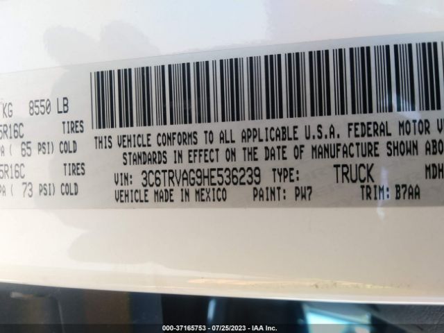 2017 RAM PROMASTER CARGO VAN 3C6TRVAG9HE536239 Photo 8