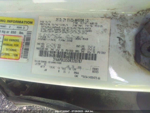 2013 FORD FUSION SE HYBRID VIN: 3FA6P0LU5DR328787