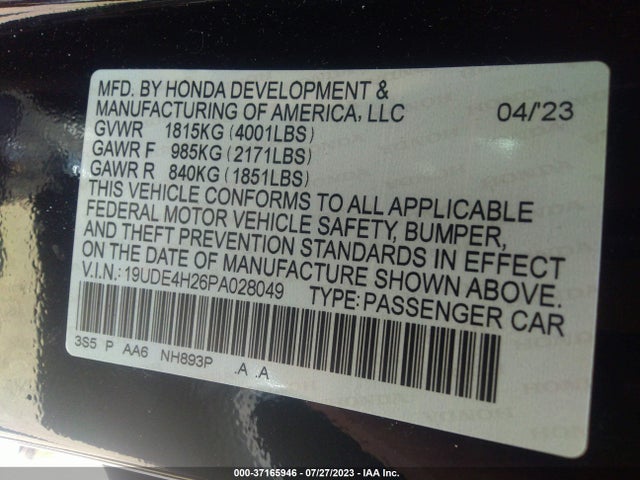 19UDE4H26PA028049 Acura Integra