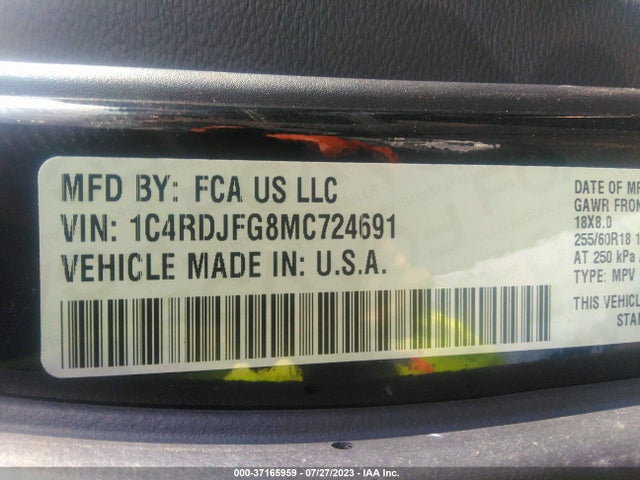 Dodge Durango Pursuit 2021 1C4RDJFG8MC724691 Image 9