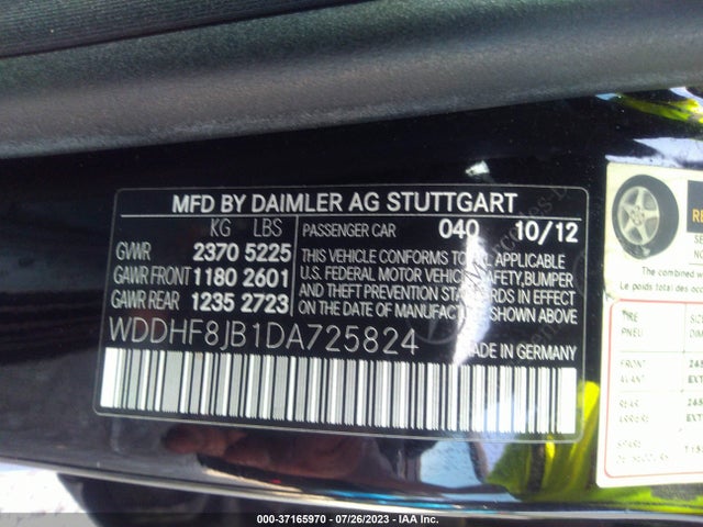 Продажа на аукционе авто 2013 Mercedes-benz E-class E 350, vin: WDDHF8JB1DA725824, номер лота: 37165970