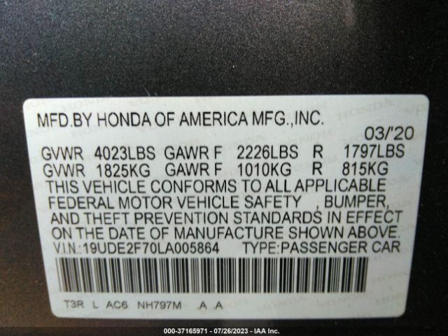 19UDE2F70LA005864 Acura Ilx Pkg