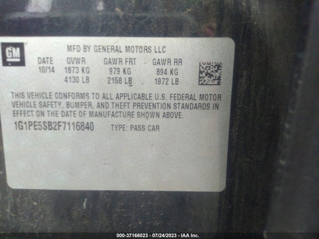 Chevrolet Cruze 2lt Auto 2015 1G1PE5SB2F7116840 Image 9