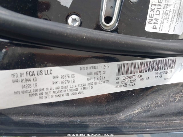 Dodge DART SXT 2015 1C3CDFBB8FD310244 Image 9