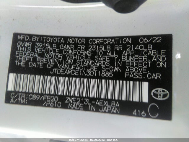 Toyota Corolla 2022 JTDEAMDE1N3011885 Image 9