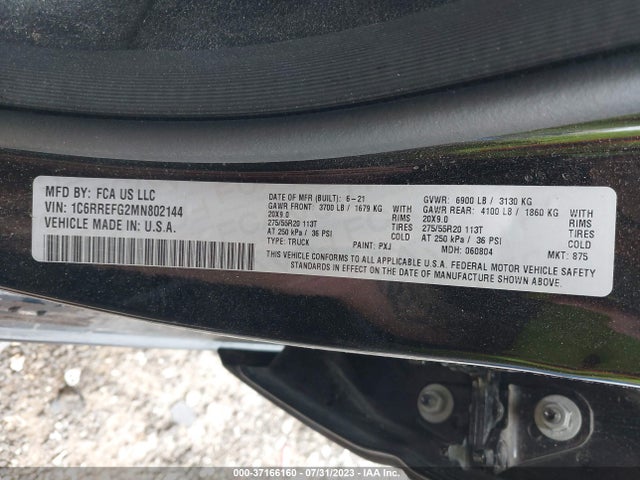 RAM 1500 Big Horn 2021 1C6RREFG2MN802144 Image 9