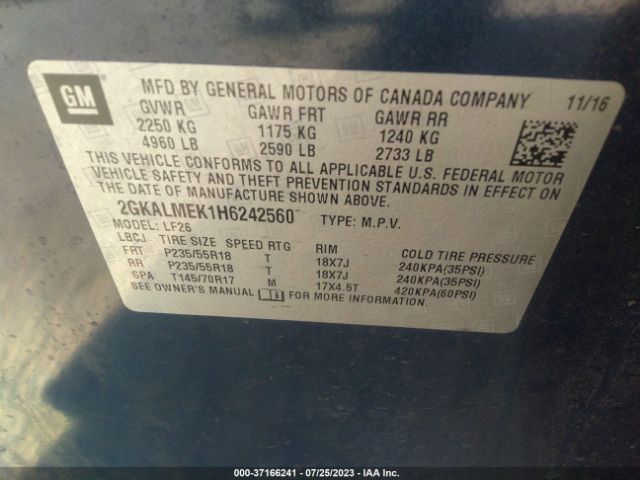 2GKALMEK1H6242560 GMC Terrain Sle
