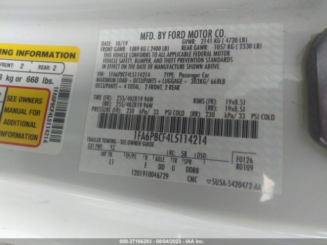 1FA6P8CF4L5114214 Ford MUSTANG GT