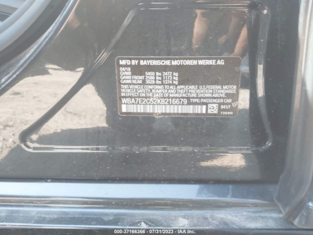 WBA7E2C52KB216679 BMW 7 Series 740i
