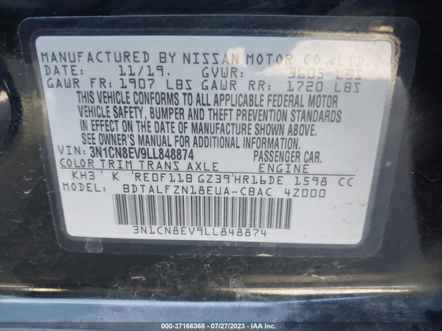 Nissan 2020 2020 3N1CN8EV9LL848874 Image 21