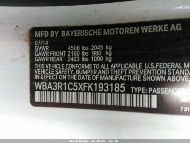 WBA3R1C5XFK193185 BMW 4 Series 435i