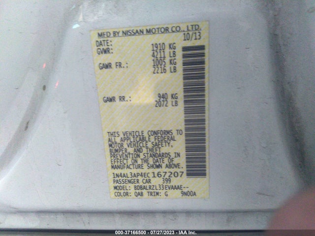 Nissan Altima 2.5 S 2014 1N4AL3AP4EC167207 Image 9