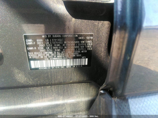 2020 SUBARU ASCENT TOURING VIN: 4S4WMARD0L3445105