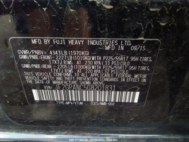 JF2GPANC5G8201831 Subaru Crosstrek Limited