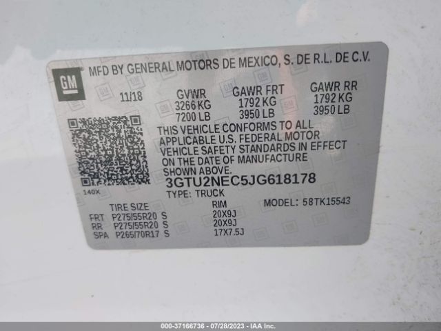 3GTU2NEC5JG618178 GMC Sierra 1500 Slt