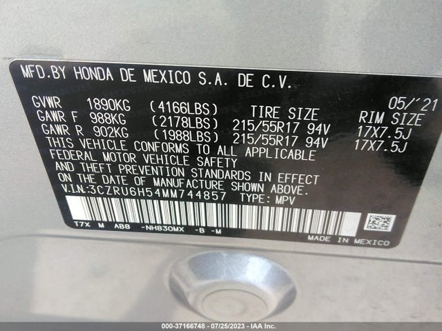 Honda HR-V EX 2021 3CZRU6H54MM744857 Image 15