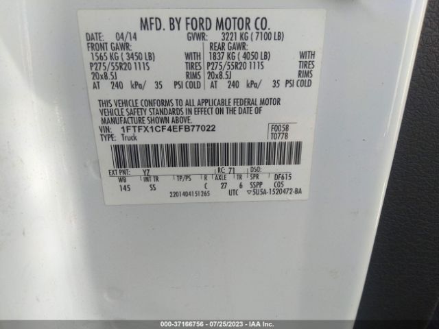 1FTFX1CF4EFB77022 Ford F-150 Xl/xlt/stx/fx2/lariat
