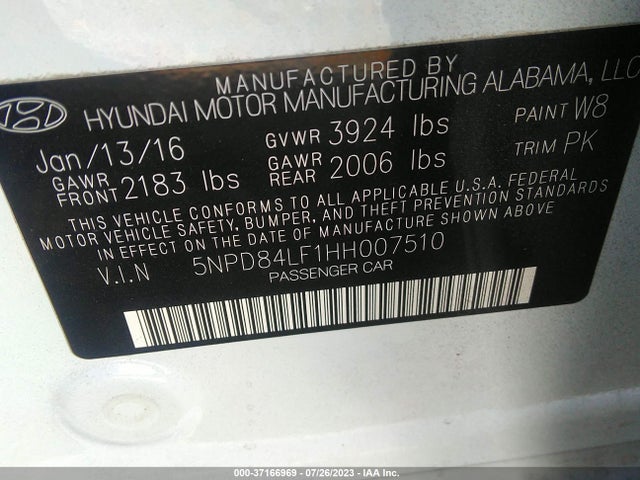 Hyundai ELANTRA SE 2017 5NPD84LF1HH007510 Image 9