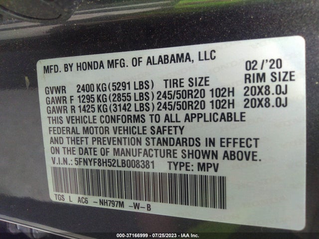Honda Passport Ex-l 2020 5FNYF8H52LB008381 Image 15