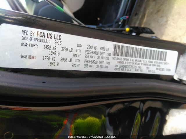 1C4RDHDG1FC781779 Dodge DURANGO LIMITED