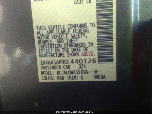 1N4AA5AP9EC440126 Nissan Maxima 3.5 S