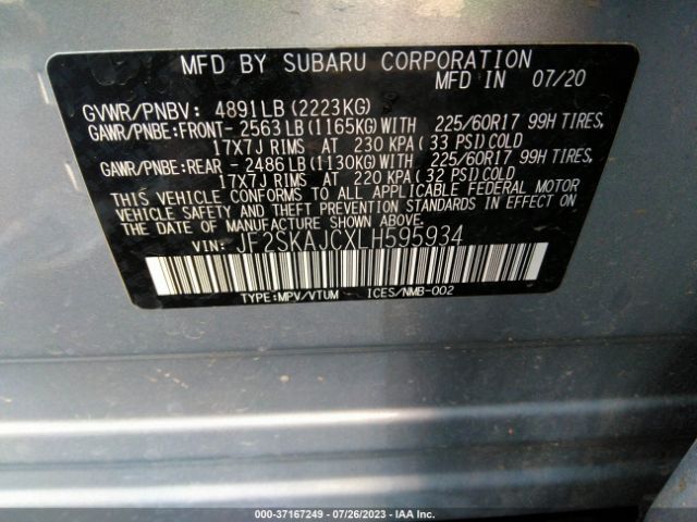 JF2SKAJCXLH595934 Subaru Forester Premium