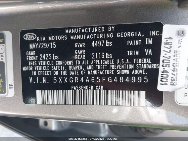 5XXGR4A65FG484995 KIA Optima Sx Turbo