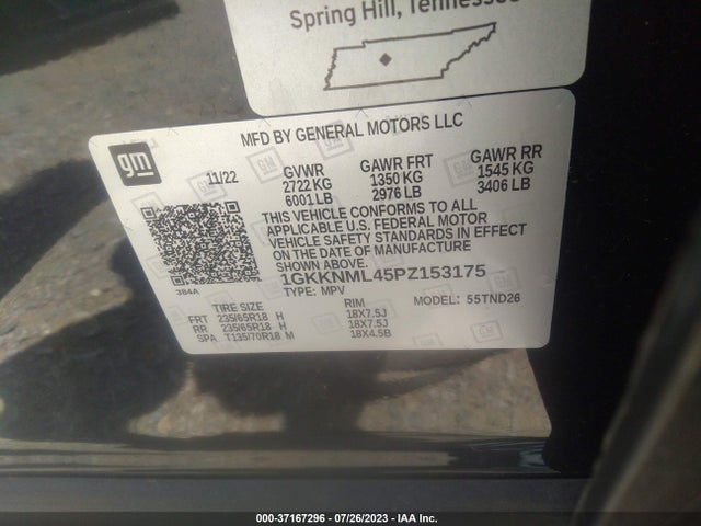 GMC ACADIA SLT 2023 1GKKNML45PZ153175 Image 9