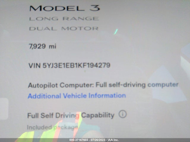 Tesla Model 3 Long Range/performance 2019 5YJ3E1EB1KF194279 Image 14