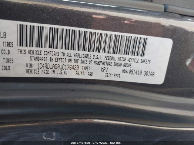 1C4RDJAG0JC176429 Dodge Durango Sxt