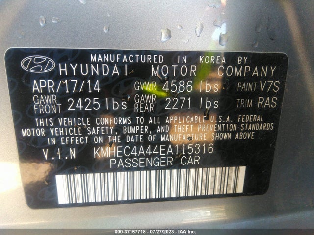 Hyundai SONATA HYBRID 2014 KMHEC4A44EA115316 Image 16