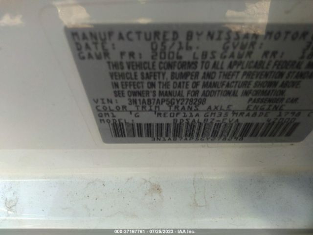 3N1AB7AP5GY278298 Nissan Sentra Sr/sl/s/sv/fe+ S