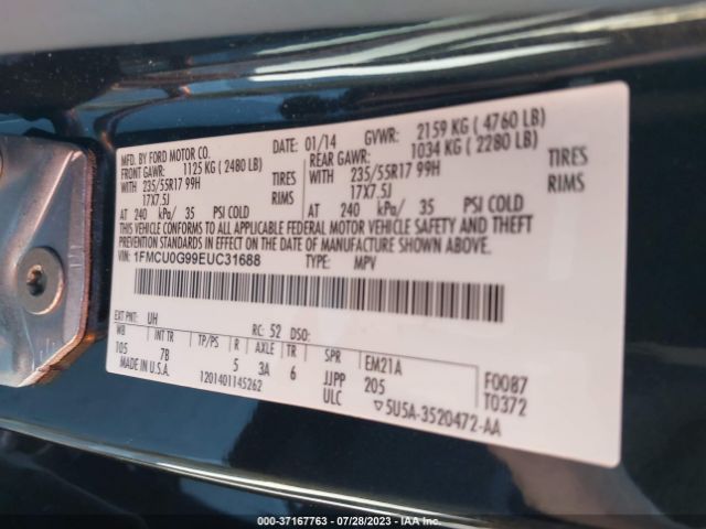 1FMCU0G99EUC31688 Ford ESCAPE SE